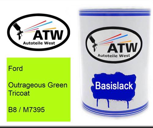 Ford, Outrageous Green Tricoat, B8 / M7395: 500ml Lackdose, von ATW Autoteile West.